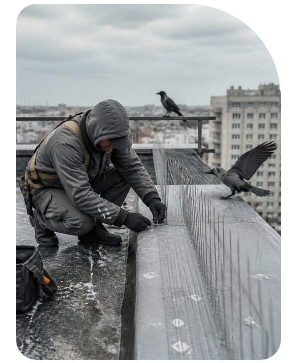 Защита от ворон под ключ в Заинске по цене от 5085 р. | Сенат-Знс