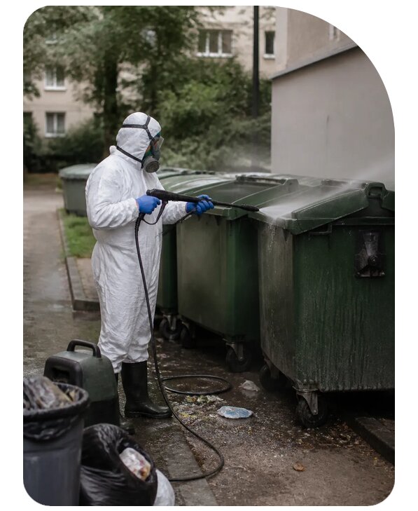 Дезинфекция мусорных контейнеров в Заинске по цене от 1017 р. | Сенат-Знс